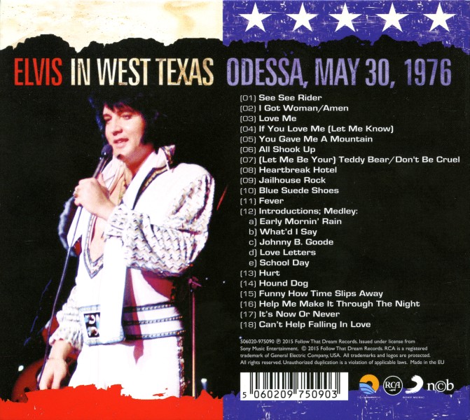 CD Elvis In West Texas Odessa May 30, 1976 FTD 506020-975090