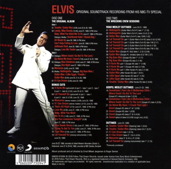 CD Elvis NBC-TV Special FTD 506020-975094