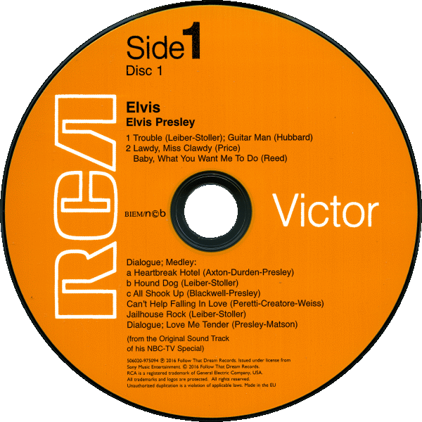 CD Elvis NBC-TV Special FTD 506020-975094