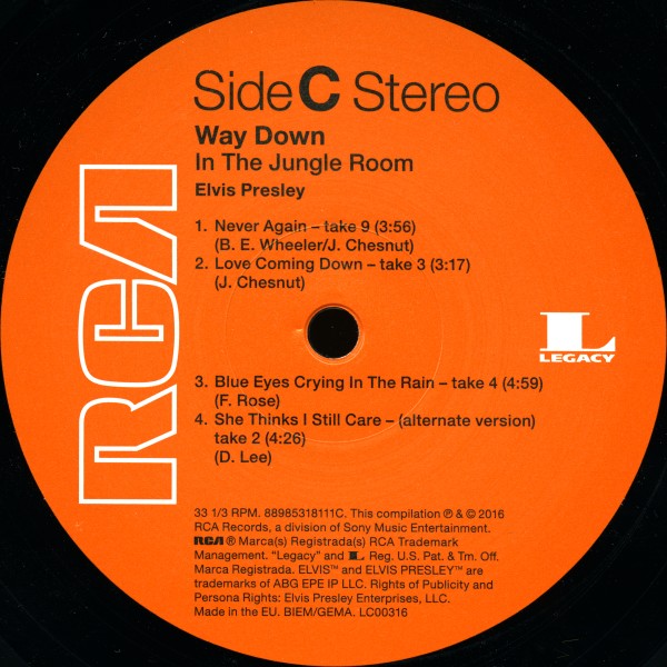 LP Way Down In The Jungle Room RCA Legacy Sony 88985318111