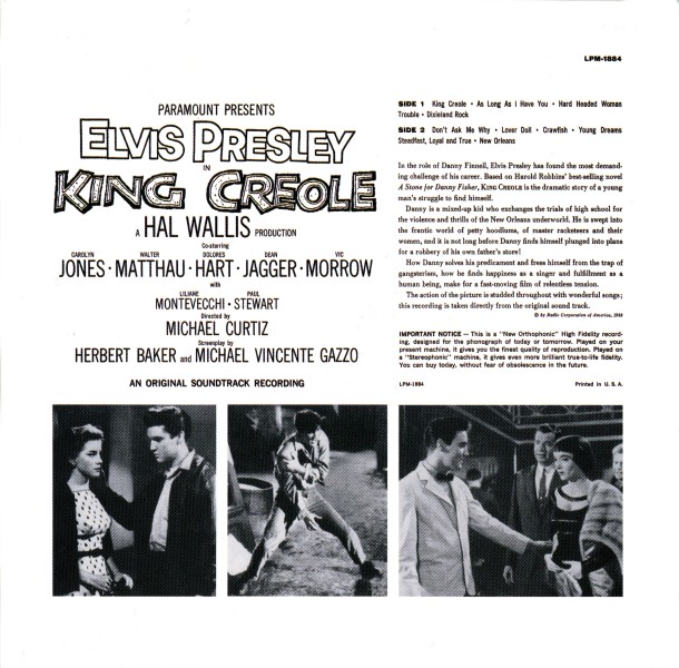 CD King Creole RCA Victor LPM-1884