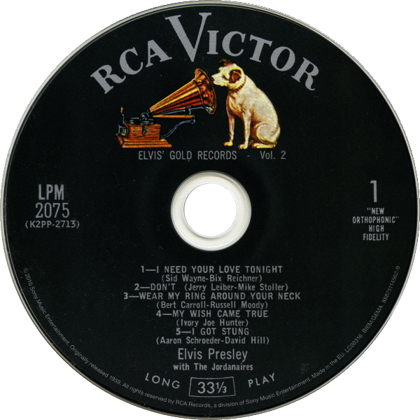 CD 50,000,000 Elvis Fans Can't Be Wrong Elvis Gold Records Volume 2 RCA Victor LPM-2075