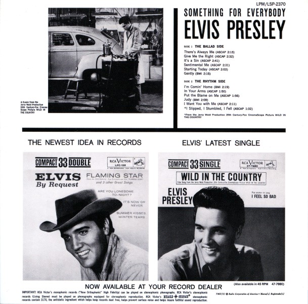 CD Something For Everybody RCA Victor LSP-2370