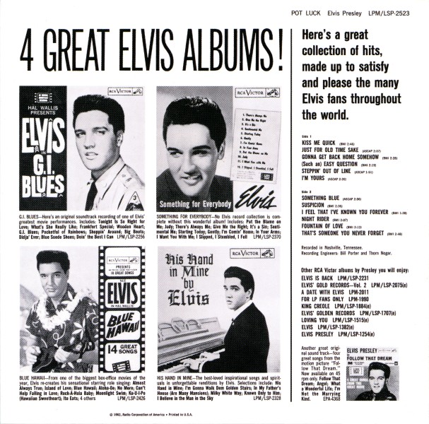 CD Pot Luck With Elvis RCA Victor LSP-2523