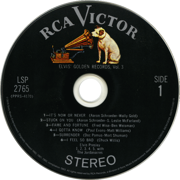CD Elvis Golden Records Volume 3 RCA Victor LSP-2765