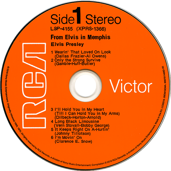 CD From Elvis In Memphis RCA Victor LSP-4155