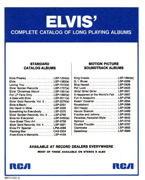 CD From Elvis In Memphis RCA Victor LSP-4155