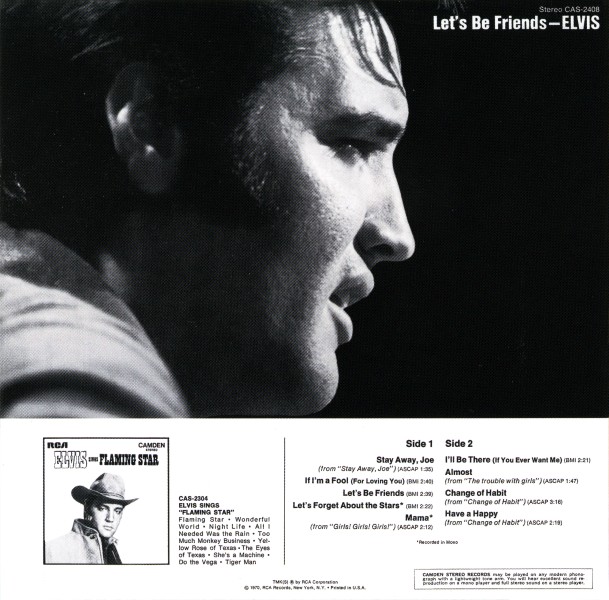 CD Let's Be Friends RCA Camdem CAS-2408
