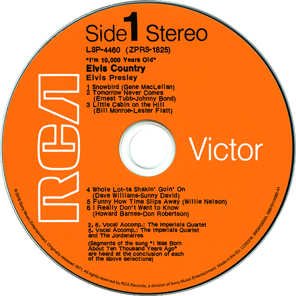 CD Elvis Country RCA Victor LSP-4460