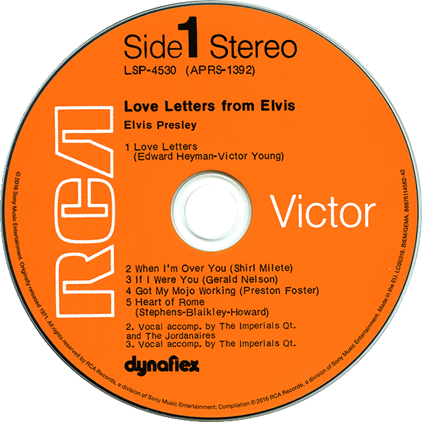 CD Love Letters From Elvis RCA Victor LSP-4530