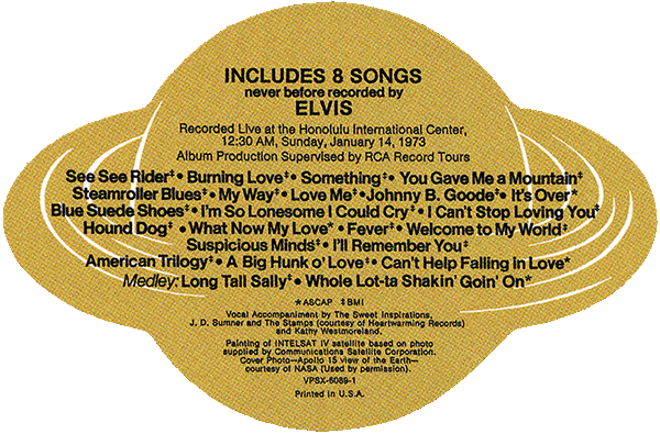 CD Aloha From Hawaii Via Satellite RCA Quadradisk VPSX-6089