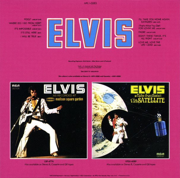 CD Elvis (The Fool Album) RCA Victor APL1-0283