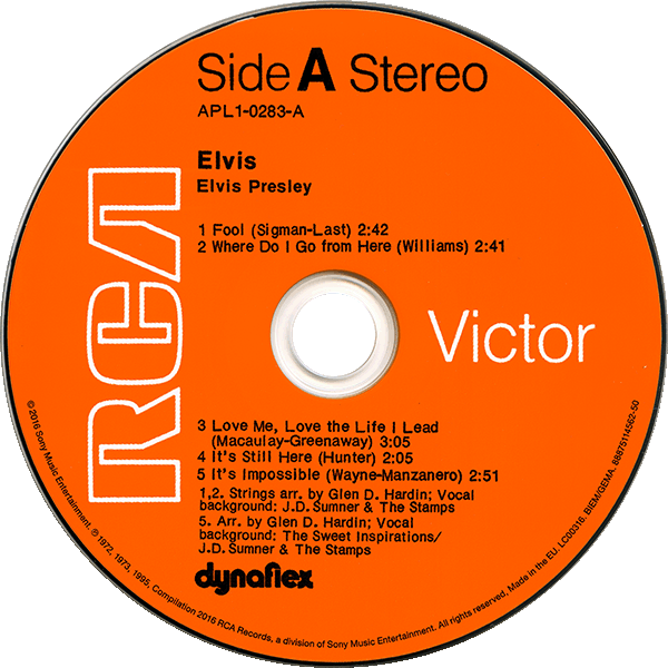 CD Elvis (The Fool Album) RCA Victor APL1-0283