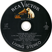 CD Elvis Is Back! RCA Victor LSP-2231