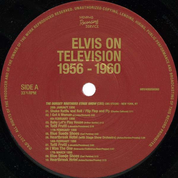 LP MRS Elvis On Television 1956-1960  MRSV 400056060