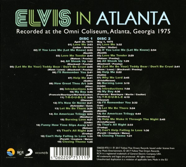 CD Elvis In Atlanta  FTD 506020-975111