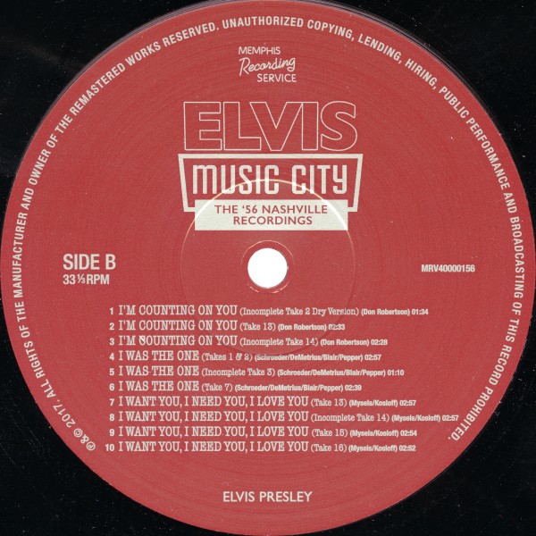 LP Music City The '56 Nashville Recordings MRS MRV 4000156