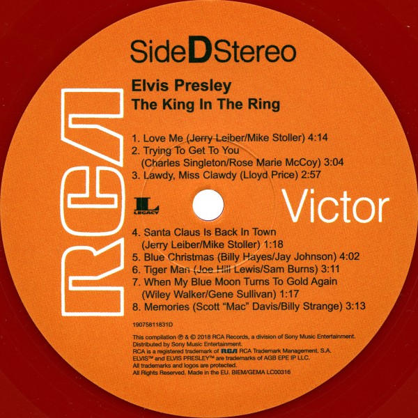 LP The King In Tthe Ring Sony RCA Legacy 19075811831