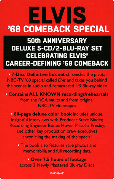 CD-Bluray '68 Comeback Special 50th anniversary edition  Sony RCA Legacy 19075884022