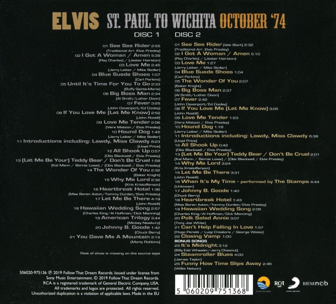 CD St Paul To Wichita October '74 FTD 506020 975136