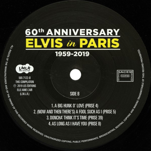 LP-book Elvis In Paris 60th Anniversary 1959-2019 LMLR 5657122