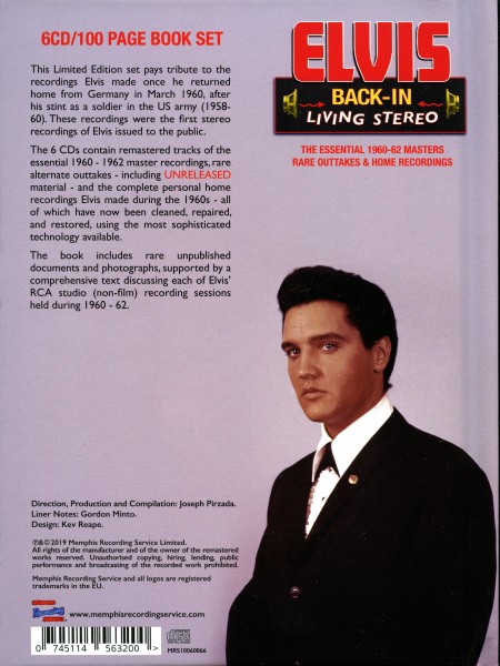 CD-Book Back In Living Stereo The Essential 1960-1962 Mastersr Rare Outtakes & Home Recordings  MRS10060066
