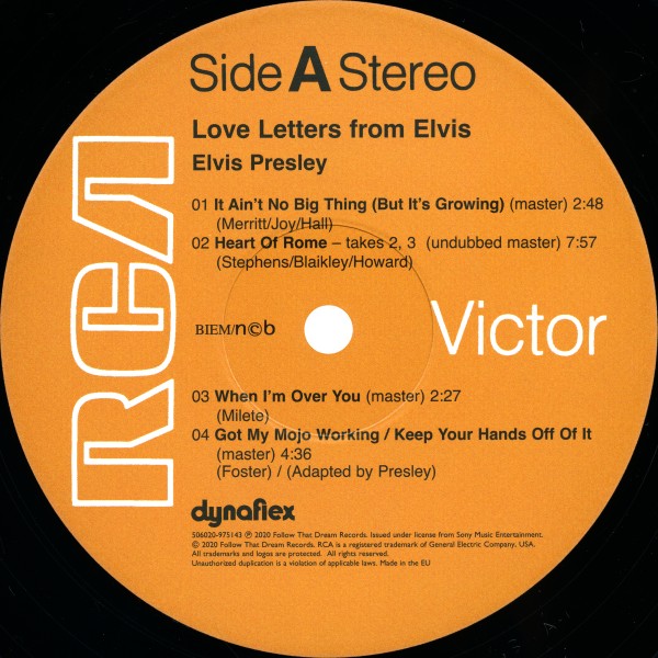 LP Love Letters From Elvis  FTD 506020-978143