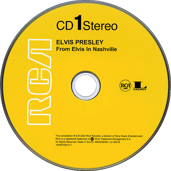 CD From Elvis In Nashville RCA Legacy Sony 19439759412