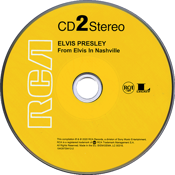 CD From Elvis In Nashville RCA Legacy Sony 19439759412