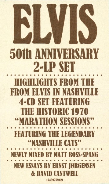 LP From Elvis In Nashville RCA Legacy Sony 19439759421