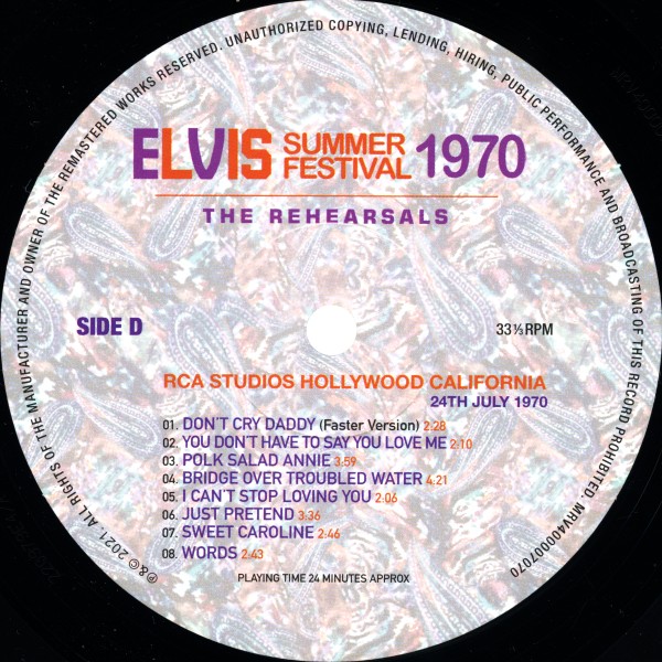LP Summer Festival 1970 The Rehearsals  MRS MRV400007070