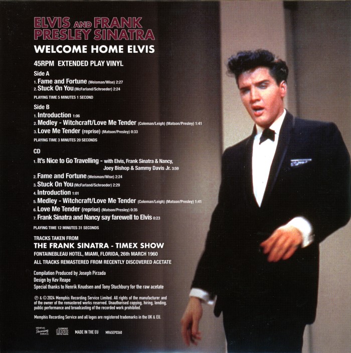 CD EP Welcome Home Elvis MRS MR45RP0360
