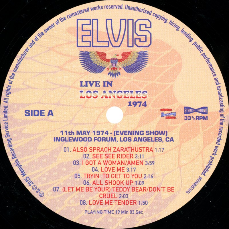 LP Live In Los Angeles 1974  MRS MRV40051074
