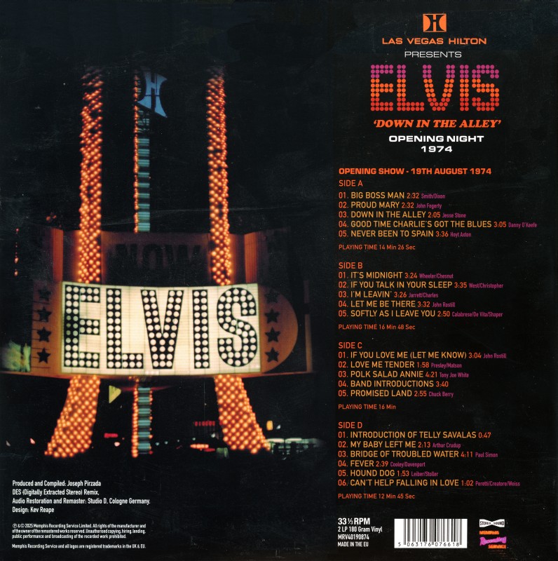 LP Down In The Alley Opening Night 1974 MRS MRV40190874