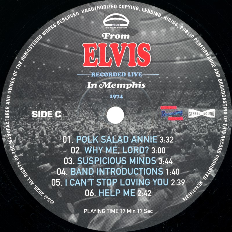 LP From Elvis Recorded Live In Memphis 1974 MRS MRV10160374