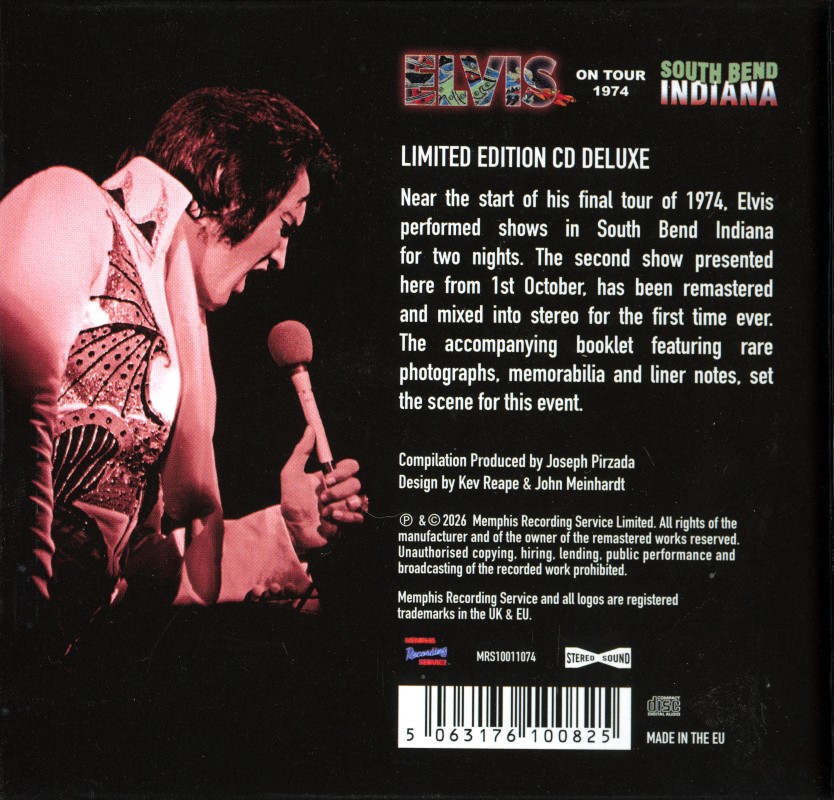 CD Elvis on Tour 1974 South Bend Indiana MRS MRS40011074